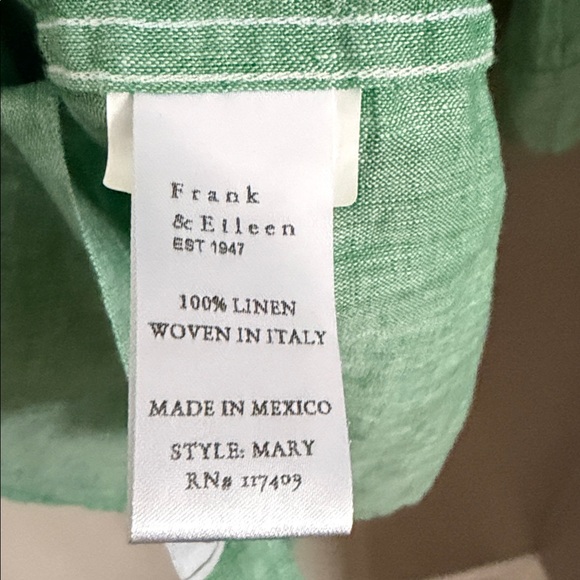 Frank and Eileen Linen Mary Dress in Green Size XS - Picture 8 of 8